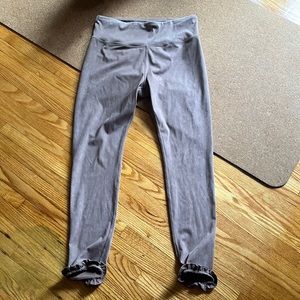 Brown wash yoga ruffle pants